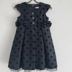キッズ130 any FAM ブラックドット柄 フォーマルドレス