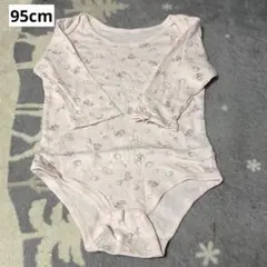 ピンクうさぎ柄　長袖ロンパース 95cm