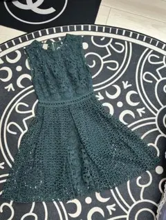 PINKO ダークグリーン ノースリーブワンピース