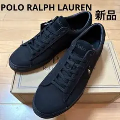 新品　ポロラルフローレン　　 スニーカー　マルチポニー刺繍入り　ブラック27.5