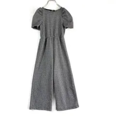【ZARA】キッズ130 ギンガムチェック オールインワン ワイドパンツ