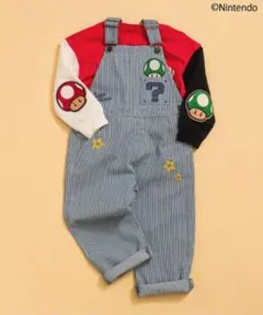 値下げ✩⌢᷇新品 完売品　ブリーズ　スーパーマリオ　サロペット  ヒッコリー