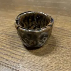 【生花・ミニ花瓶・花瓶・フラワーベース】陶器 黒茶グラデーション