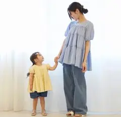 petit main プティマイン　水色チュニック　親子　リンクコーデ