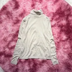 セレクトモカ【F】センター切り替えタートルカットソー 伸縮性あり グレージュ