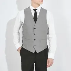 極美品■SUIT SELECT リバーシブル ジレベスト グレー×ブラック