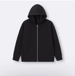 GU パフスウェットフルジップパーカー　ブラック　Lサイズ