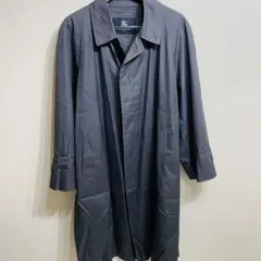 高級 90sヴィンテージ ランバン ステンカラーコート 紺 一枚仕立て XL