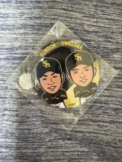 近藤選手上沢投手の若鷹ガチャ缶バッジ約5cm