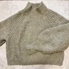 ZARAニット　バルーン袖　パステルグリーン