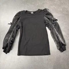 6Y(110〜120)リボン付きシアースリーブニット