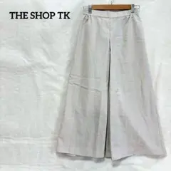 ザショップティーケー ワイドガウチョパンツ 美脚 くすみピンク M ウエストゴム