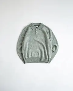 ウールメランジニットポロ