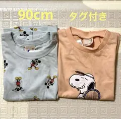 petite main 半袖Tシャツ ミッキーマウス スヌーピー