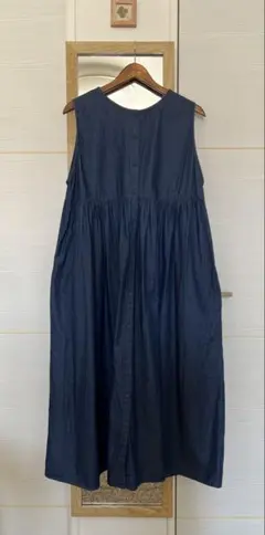 サマンサモスモス デニム　前後着 ロング　ワンピース　ジャンスカ