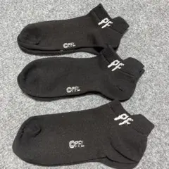 レディースPFL ロゴ入り黒ソックス 3足セット