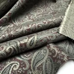 3.2M国産コットンシャツコールコーデュロイペイズリーモスグリーン綿生地布地