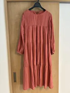 archives / クリンクルティアードドレス ワンピース オレンジ 春服のサムネイル