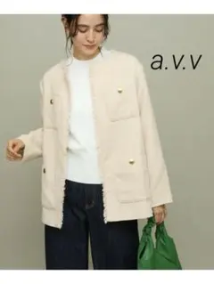 1591 美品✨a.v.v ツイードミドルジャケット