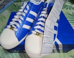 adidas SUPERSTAR BAPE ブルー×ホワイト　28.5cm