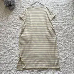 ヘリーハンセン　フレンチスリーブ　ボーダーワンピース　ロング　イエロー×ベージュのサムネイル