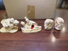 春画 根付 5点セット 交合 秘画 彫刻 置物 江戸 和装小物 骨董 エロ