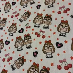 CRY BABY チェリー 生地　ぬいぐるみ　柄　布　綿ポリ