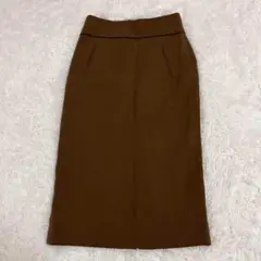美品★ROPEロペ★上質タイトスカート38Mブラウン スリット ポケット