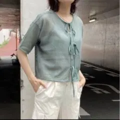 【LOWRYSFARM】 2wayメッシュリボン５分袖のサムネイル