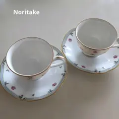 ノリタケ 花柄のカップ・ソーサーセット 2個