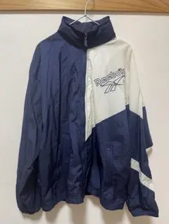 【古着】Reebok ナイロンジャケット ネイビー/ホワイト