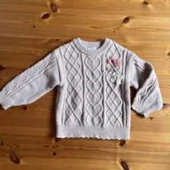 エニィファム　ケーブルニット　SS ピンク