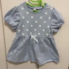 【未着用】après les cours 水色 デイジー柄 Tシャツ 120