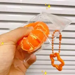 2点　キーホルダー　大人気　スクイーズ　みかん　オレンジ　フード