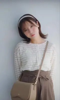 しまむら tal.by yumi シアーフリルカーディガン Mサイズ アイボリー