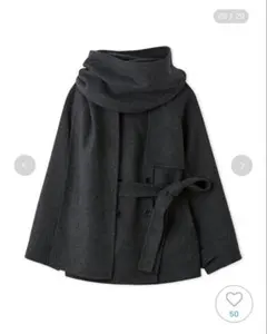 【美品】SNIDEL【HIGH QUALITY】スカーフ付きウールミドルコート