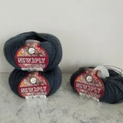 NEW2PLY 毛糸 ダークグレー 215m × 2玉 + オマケ