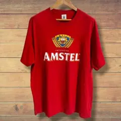 DELTA AMSTEL アムステル ビール 企業ロゴ Tシャツ XL 赤 古着