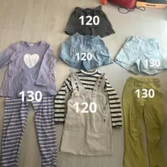 キッズ服セット（短パン3枚ズボン1枚オーバーオール1枚薄手ニッ1枚パジャマ１枚）