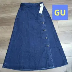 GU デニム ボタン付きロングスカート М【未使用品】