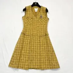美品 Rene ルネ TISSUE社製ツイード ひざ丈ワンピース フレア 36M