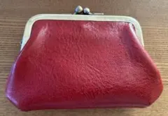【値下げ】美品！赤いレザーがま口財布