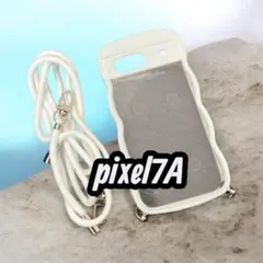 Pixel 7A ホワイト ケース ストラップ付き かわいい　おしゃれのサムネイル