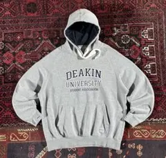 USA古着 カレッジロゴ プルオーバー パーカー グレー L