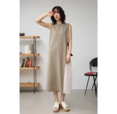 ブラウン ロングワンピース