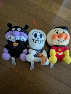 USED　アンパンマン　ぬいぐるみ　3点　ハロウィン　ホラーマン　バイキンマン