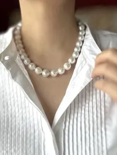 高級ピンク珊瑚 淡水ケシパール 55cm グラデーションネックレス SILVER 