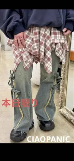 赤チェック ミニスカート