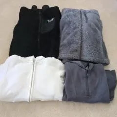 フード付きグレー フリースジャケット　上着　ユニクロ　GU