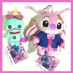 ディズニー スティッチ エンジェル ぬいぐるみ キーチェーン 和装